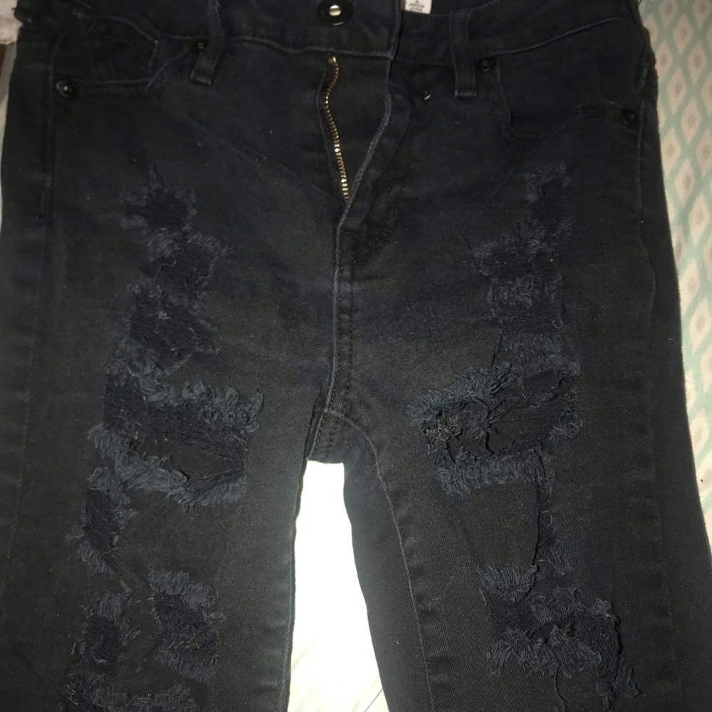 Black ripped jeans